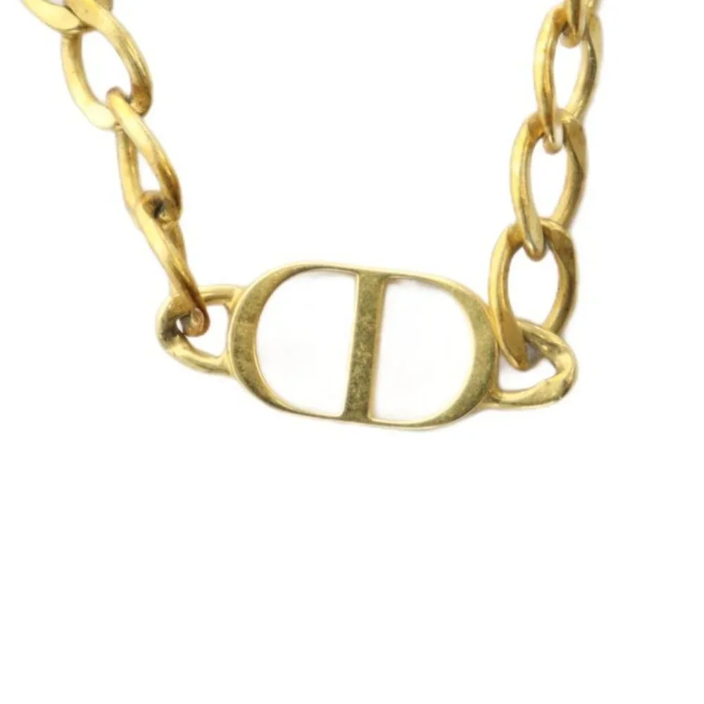 Christian Dior CD Logo Necklace Accessories Pendant GP Gold Color Gold GY18 - Picture 2 of 8